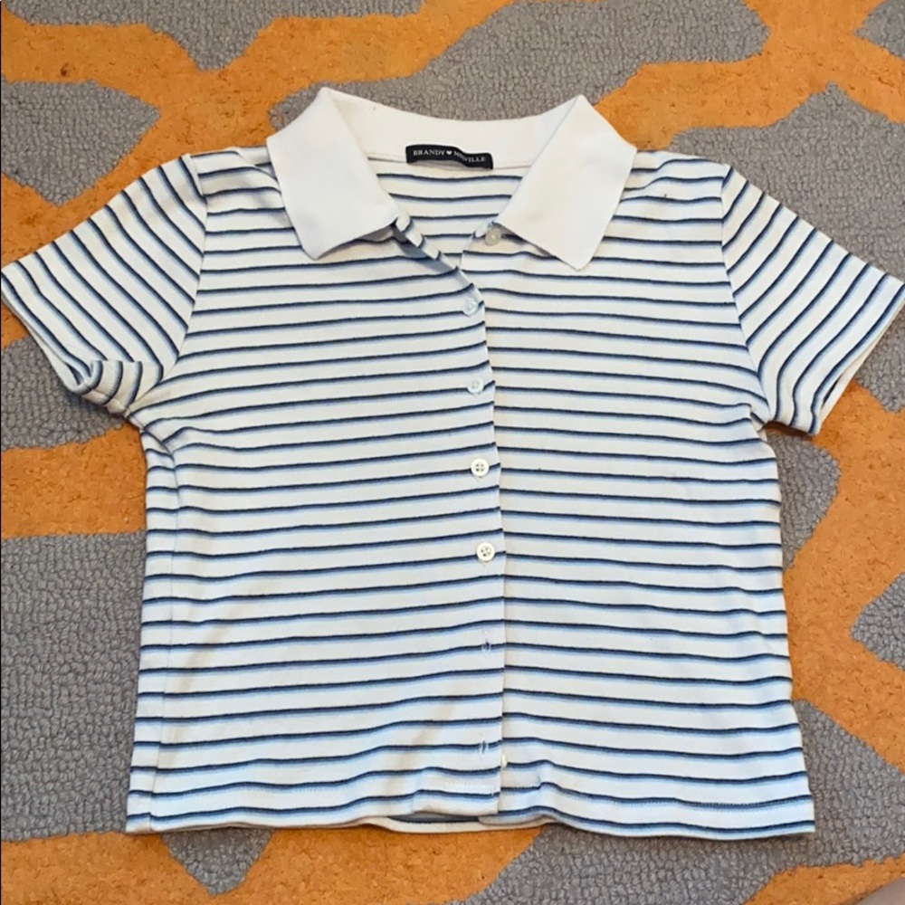 brandy melville striped button up shirt